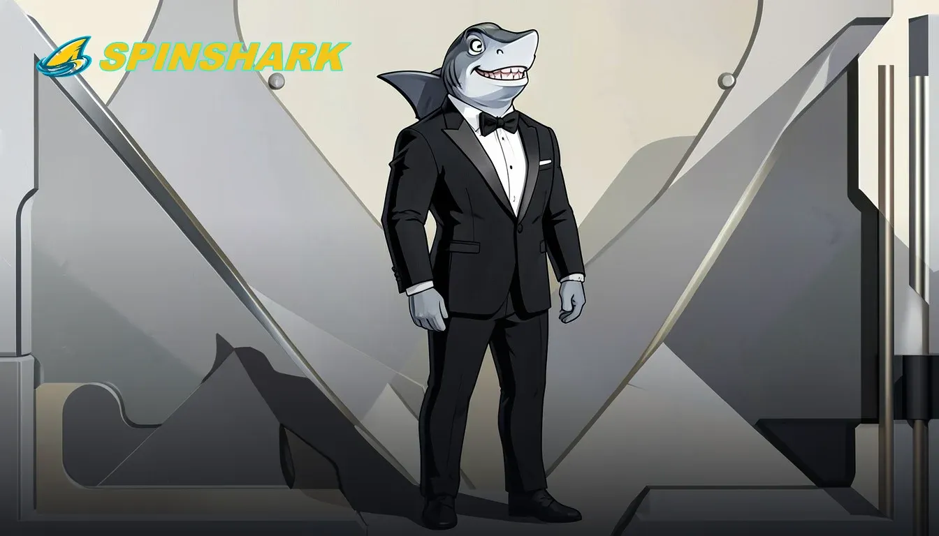 SpinShark Casino brand character beside the registration steps